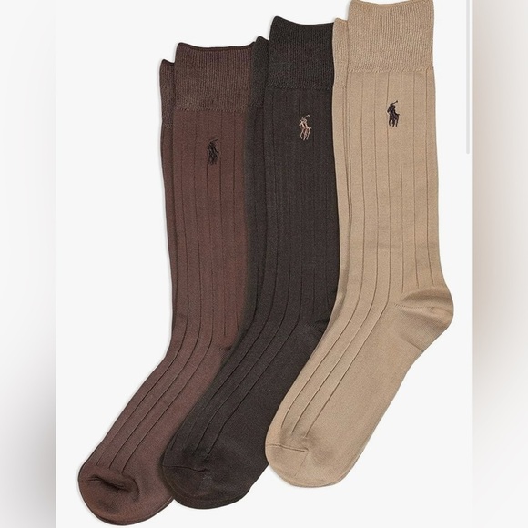 Polo Ralph Lauren Other - NWT!Polo by Ralph Lauren Dress Socks 3 Pack Ribbed Crew